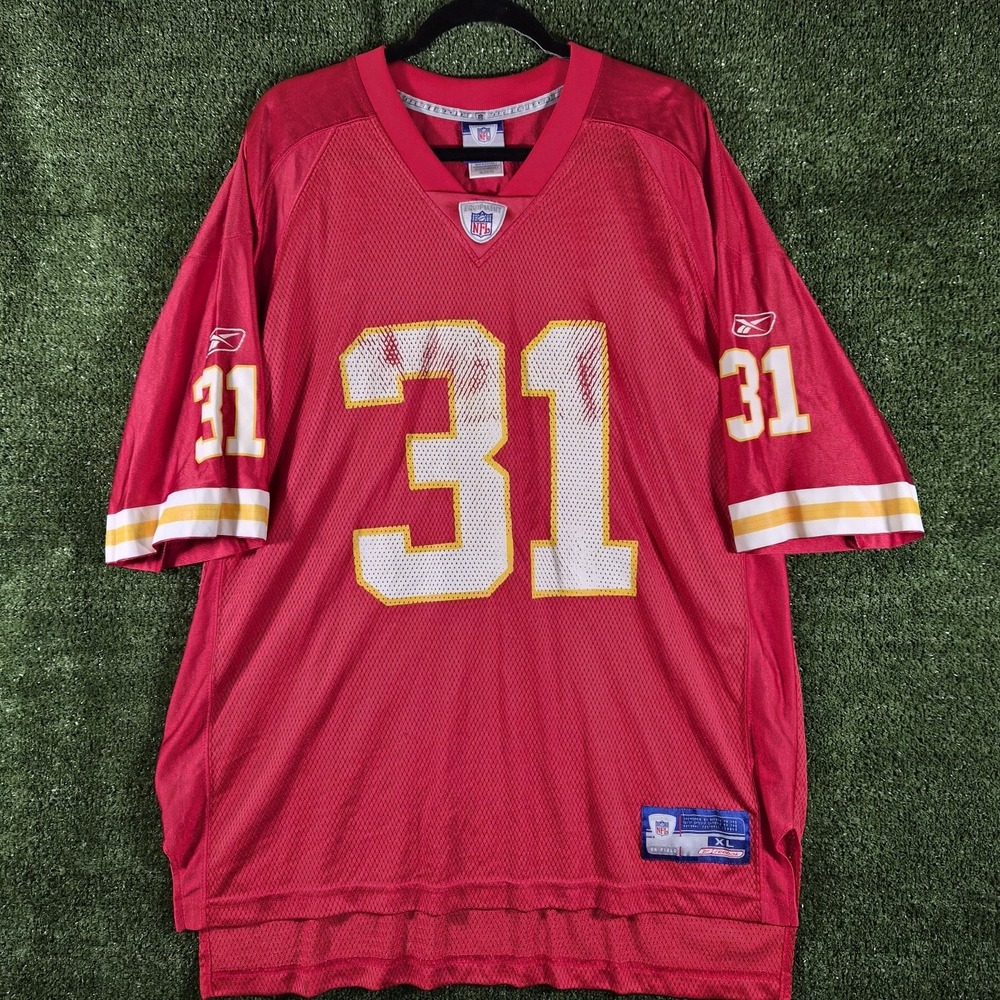 Priest Holmes #31 Kansas City Chiefs NFL Reebok Equipment Jersey Red Mens XL Y2K